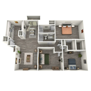 C3 - Three Bedroom / Two Bath - 1,402 Sq. Ft.*